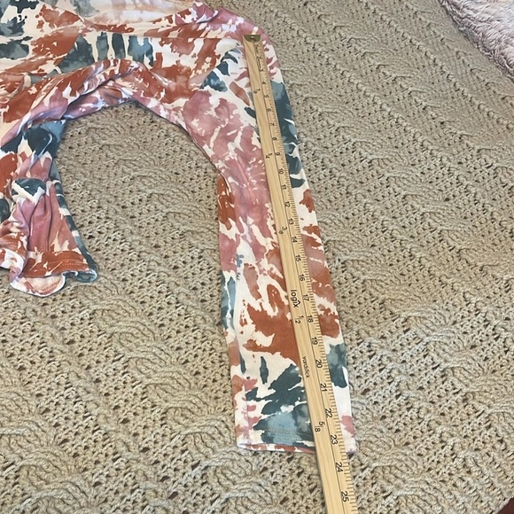 Twenty Second Tunic Tie-dye long sleeve tie waist top women’s sz‎ L Rust & green - Picture 7 of 11